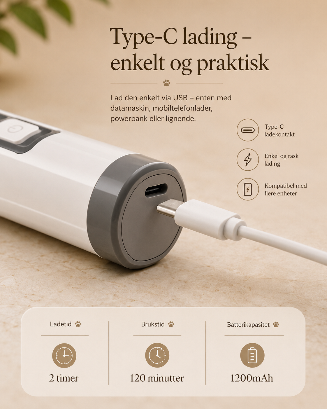 Elektrisk klosliper for katt og hund – skånsom og presis klopleie